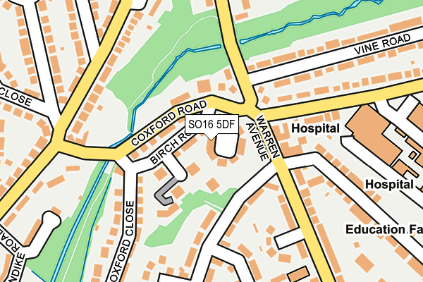 SO16 5DF map - OS OpenMap – Local (Ordnance Survey)