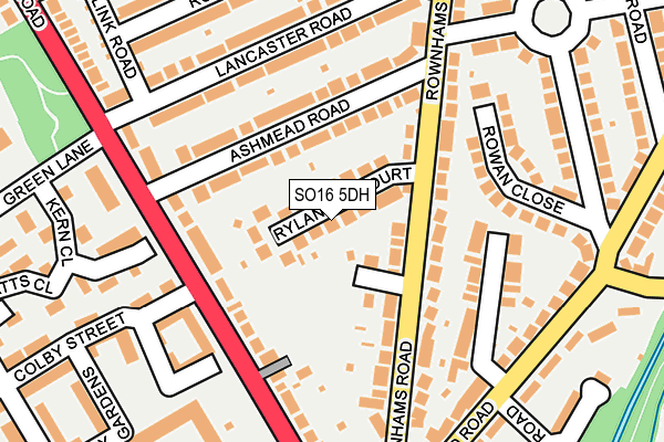 SO16 5DH map - OS OpenMap – Local (Ordnance Survey)
