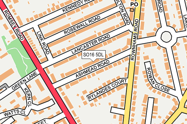 SO16 5DL map - OS OpenMap – Local (Ordnance Survey)