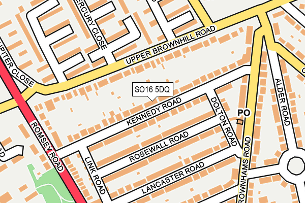 SO16 5DQ map - OS OpenMap – Local (Ordnance Survey)