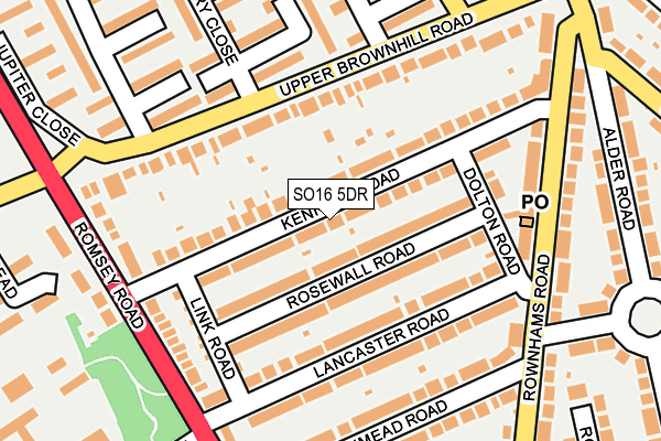 SO16 5DR map - OS OpenMap – Local (Ordnance Survey)