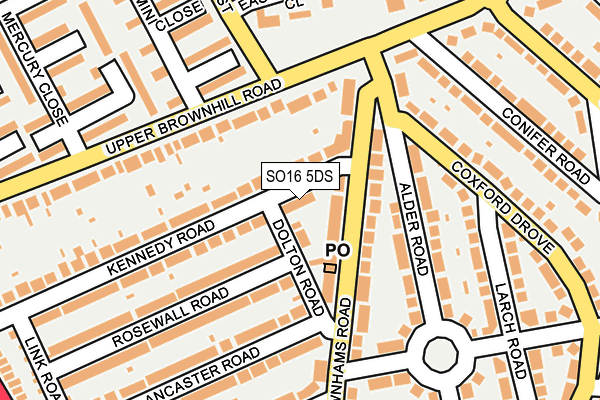 SO16 5DS map - OS OpenMap – Local (Ordnance Survey)