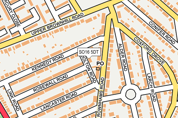 SO16 5DT map - OS OpenMap – Local (Ordnance Survey)