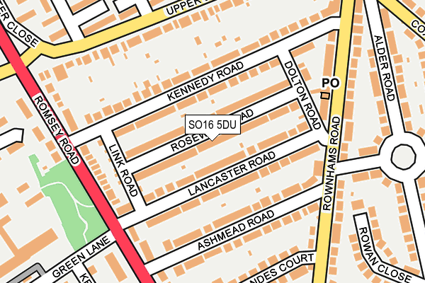 SO16 5DU map - OS OpenMap – Local (Ordnance Survey)