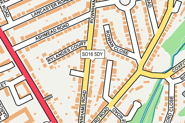 SO16 5DY map - OS OpenMap – Local (Ordnance Survey)
