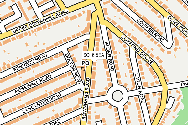 SO16 5EA map - OS OpenMap – Local (Ordnance Survey)