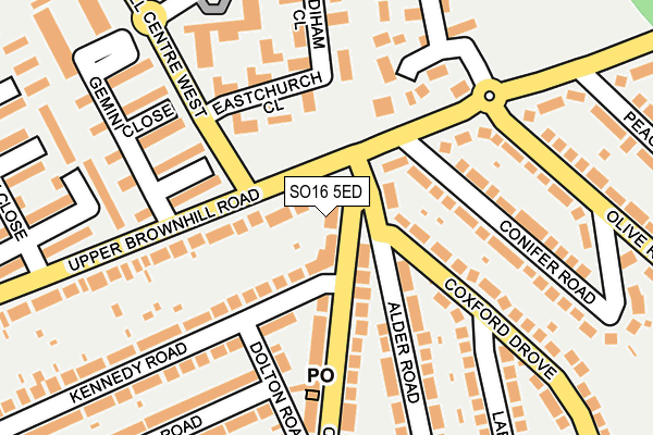 SO16 5ED map - OS OpenMap – Local (Ordnance Survey)