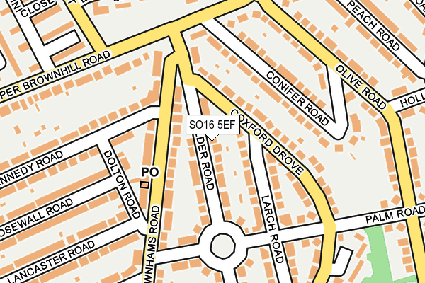 SO16 5EF map - OS OpenMap – Local (Ordnance Survey)