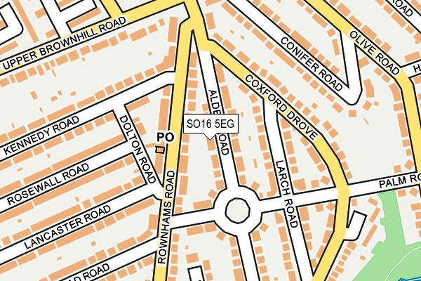 SO16 5EG map - OS OpenMap – Local (Ordnance Survey)
