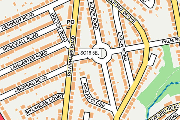 SO16 5EJ map - OS OpenMap – Local (Ordnance Survey)