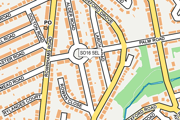 SO16 5EL map - OS OpenMap – Local (Ordnance Survey)