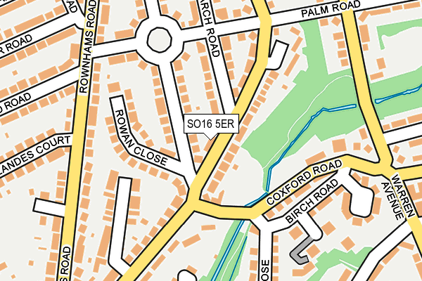 SO16 5ER map - OS OpenMap – Local (Ordnance Survey)