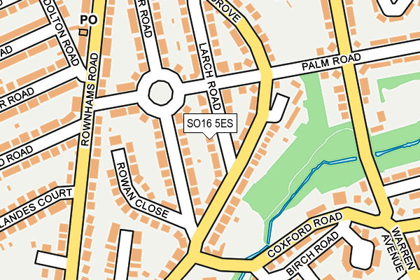 SO16 5ES map - OS OpenMap – Local (Ordnance Survey)