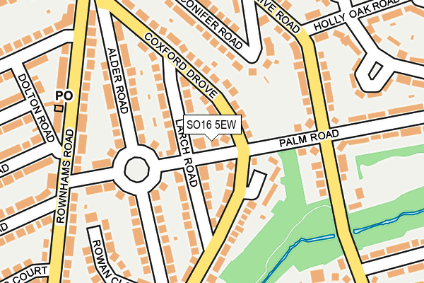 SO16 5EW map - OS OpenMap – Local (Ordnance Survey)
