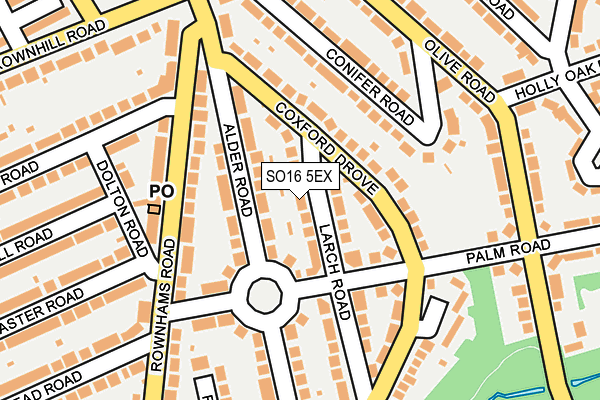 SO16 5EX map - OS OpenMap – Local (Ordnance Survey)