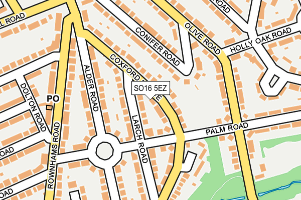 SO16 5EZ map - OS OpenMap – Local (Ordnance Survey)