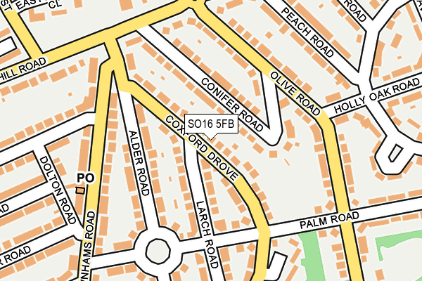 SO16 5FB map - OS OpenMap – Local (Ordnance Survey)
