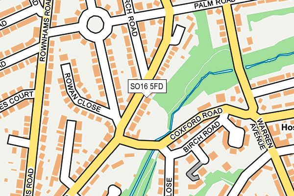 SO16 5FD map - OS OpenMap – Local (Ordnance Survey)