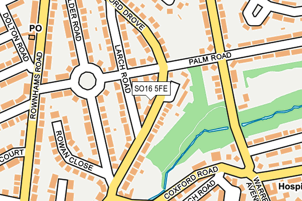 SO16 5FE map - OS OpenMap – Local (Ordnance Survey)