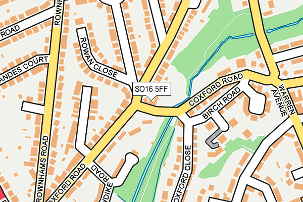 SO16 5FF map - OS OpenMap – Local (Ordnance Survey)