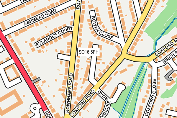 SO16 5FH map - OS OpenMap – Local (Ordnance Survey)