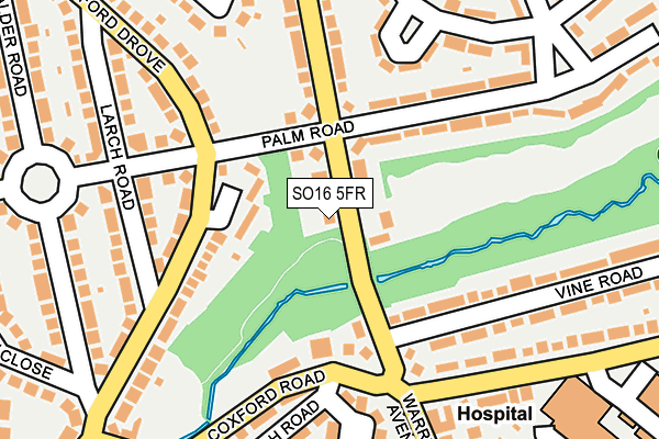 SO16 5FR map - OS OpenMap – Local (Ordnance Survey)