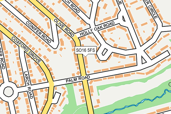 SO16 5FS map - OS OpenMap – Local (Ordnance Survey)