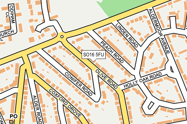 SO16 5FU map - OS OpenMap – Local (Ordnance Survey)