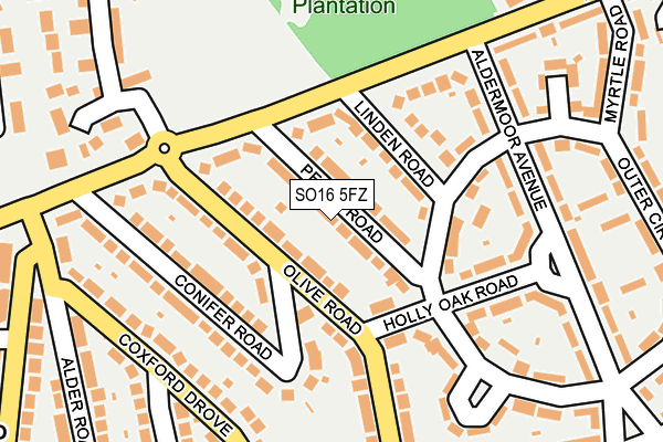 SO16 5FZ map - OS OpenMap – Local (Ordnance Survey)