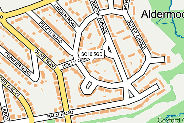 SO16 5GD map - OS OpenMap – Local (Ordnance Survey)