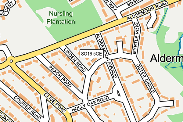 SO16 5GE map - OS OpenMap – Local (Ordnance Survey)