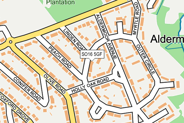 SO16 5GF map - OS OpenMap – Local (Ordnance Survey)