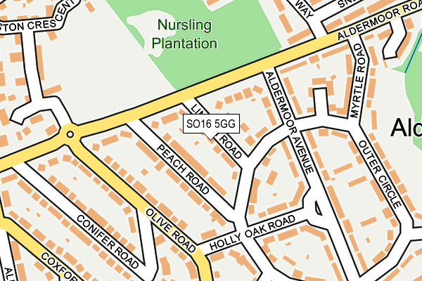 SO16 5GG map - OS OpenMap – Local (Ordnance Survey)