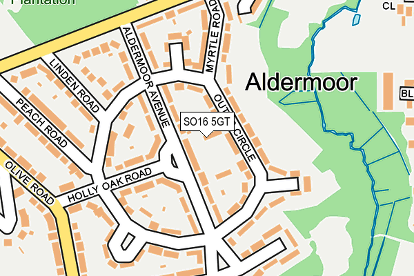 SO16 5GT map - OS OpenMap – Local (Ordnance Survey)