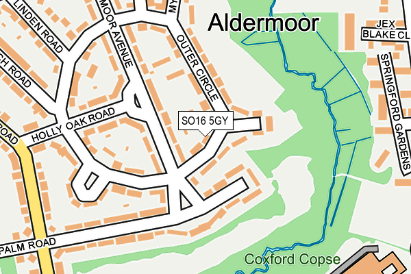 SO16 5GY map - OS OpenMap – Local (Ordnance Survey)