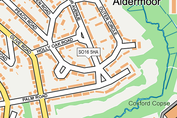 SO16 5HA map - OS OpenMap – Local (Ordnance Survey)