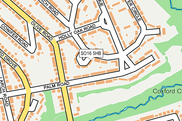 SO16 5HB map - OS OpenMap – Local (Ordnance Survey)