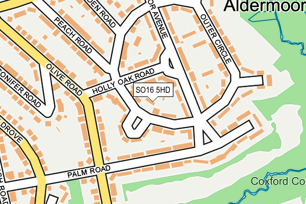 SO16 5HD map - OS OpenMap – Local (Ordnance Survey)