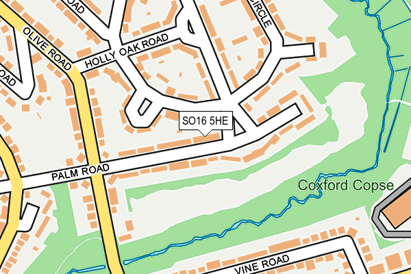 SO16 5HE map - OS OpenMap – Local (Ordnance Survey)