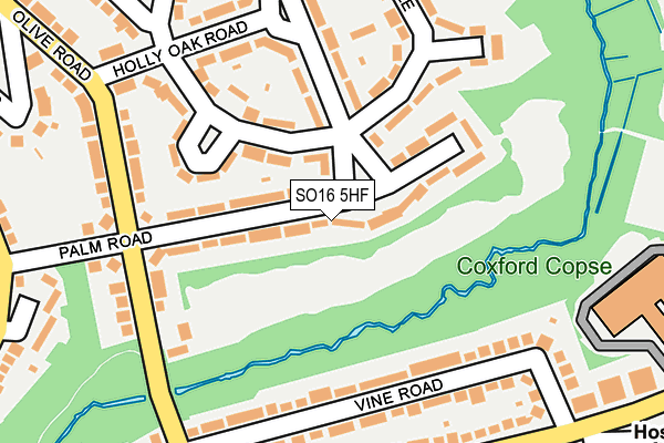 SO16 5HF map - OS OpenMap – Local (Ordnance Survey)