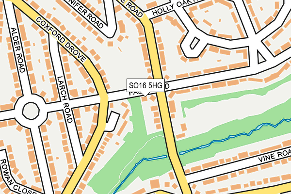 SO16 5HG map - OS OpenMap – Local (Ordnance Survey)