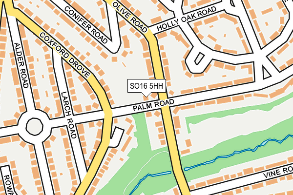 SO16 5HH map - OS OpenMap – Local (Ordnance Survey)