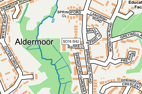 SO16 5HU map - OS OpenMap – Local (Ordnance Survey)