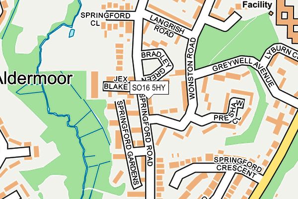 SO16 5HY map - OS OpenMap – Local (Ordnance Survey)