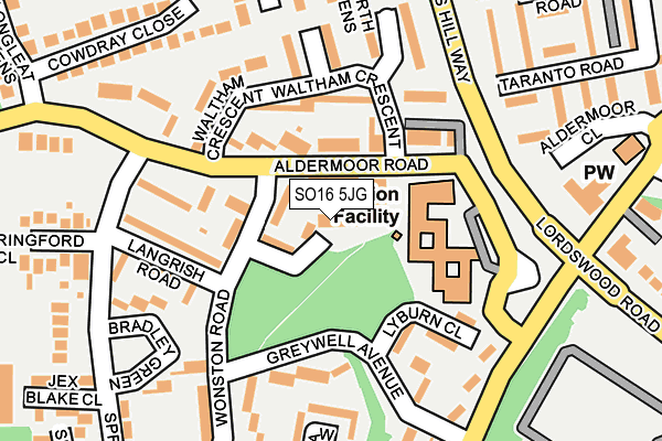 SO16 5JG map - OS OpenMap – Local (Ordnance Survey)