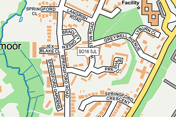 SO16 5JL map - OS OpenMap – Local (Ordnance Survey)