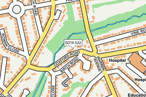 SO16 5JU map - OS OpenMap – Local (Ordnance Survey)
