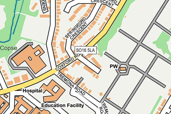 SO16 5LA map - OS OpenMap – Local (Ordnance Survey)