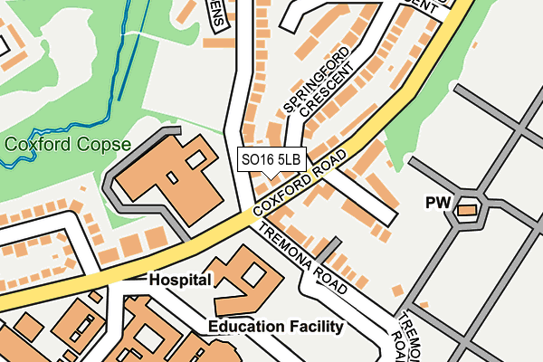 SO16 5LB map - OS OpenMap – Local (Ordnance Survey)