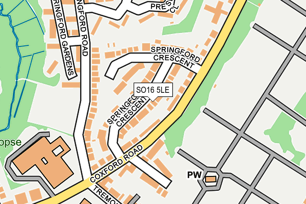 SO16 5LE map - OS OpenMap – Local (Ordnance Survey)